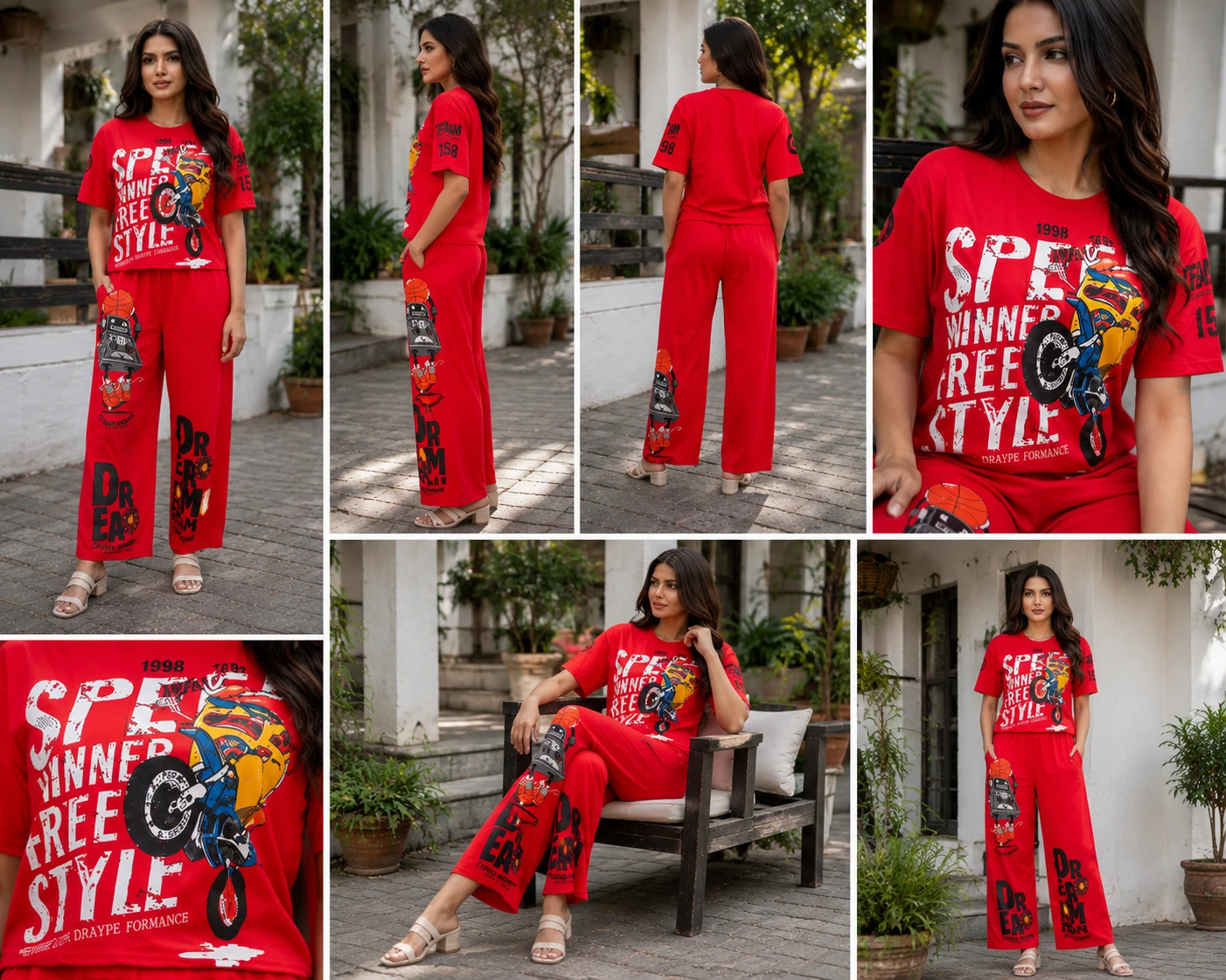 Poly Cotton Blend co-ord set 084, view 4