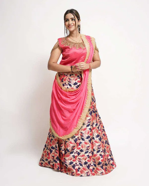 Banarsi silk with CANCAN ready-to-wear set 119