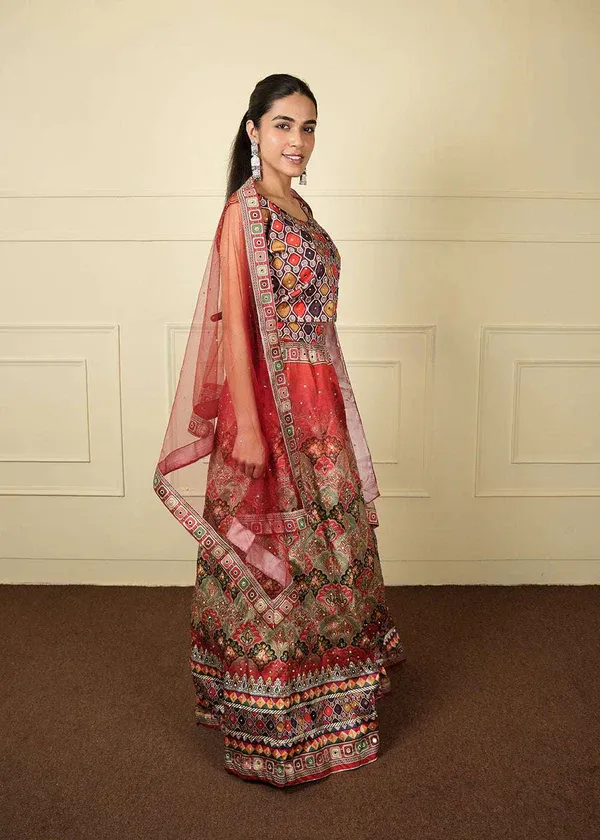 Cotton Silk with CANCAN ready-to-wear set 121