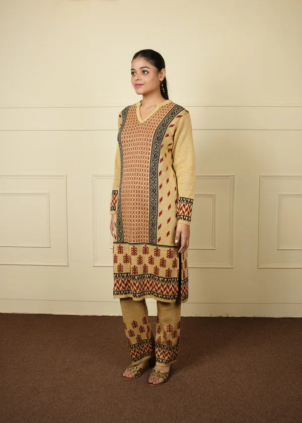 Knitting Daffodil Woven winter set 128