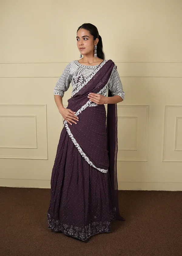 Georgette with CANCAN ready-to-wear set 216, view 2