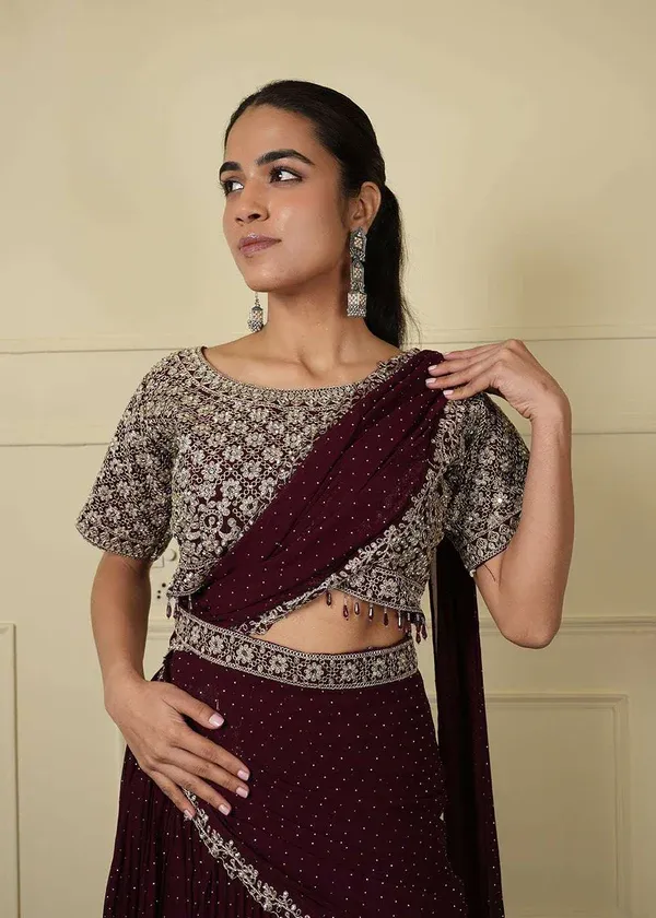Georgette with CANCAN ready-to-wear set 257, view 2