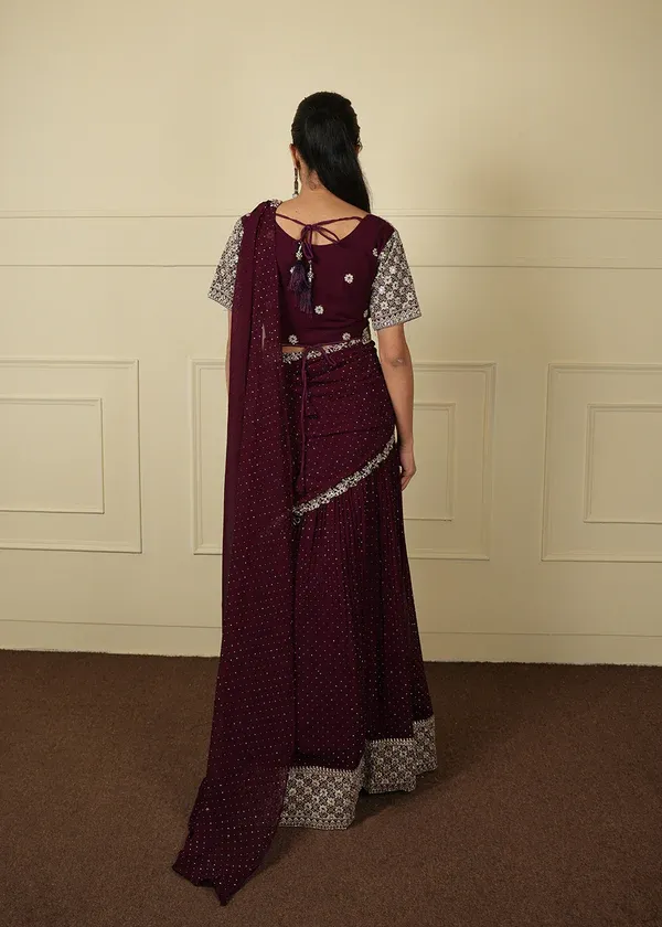 Georgette with CANCAN ready-to-wear set 257, view 3