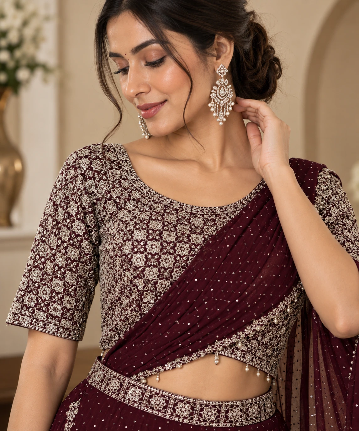 Georgette with CANCAN ready-to-wear set 257, view 4
