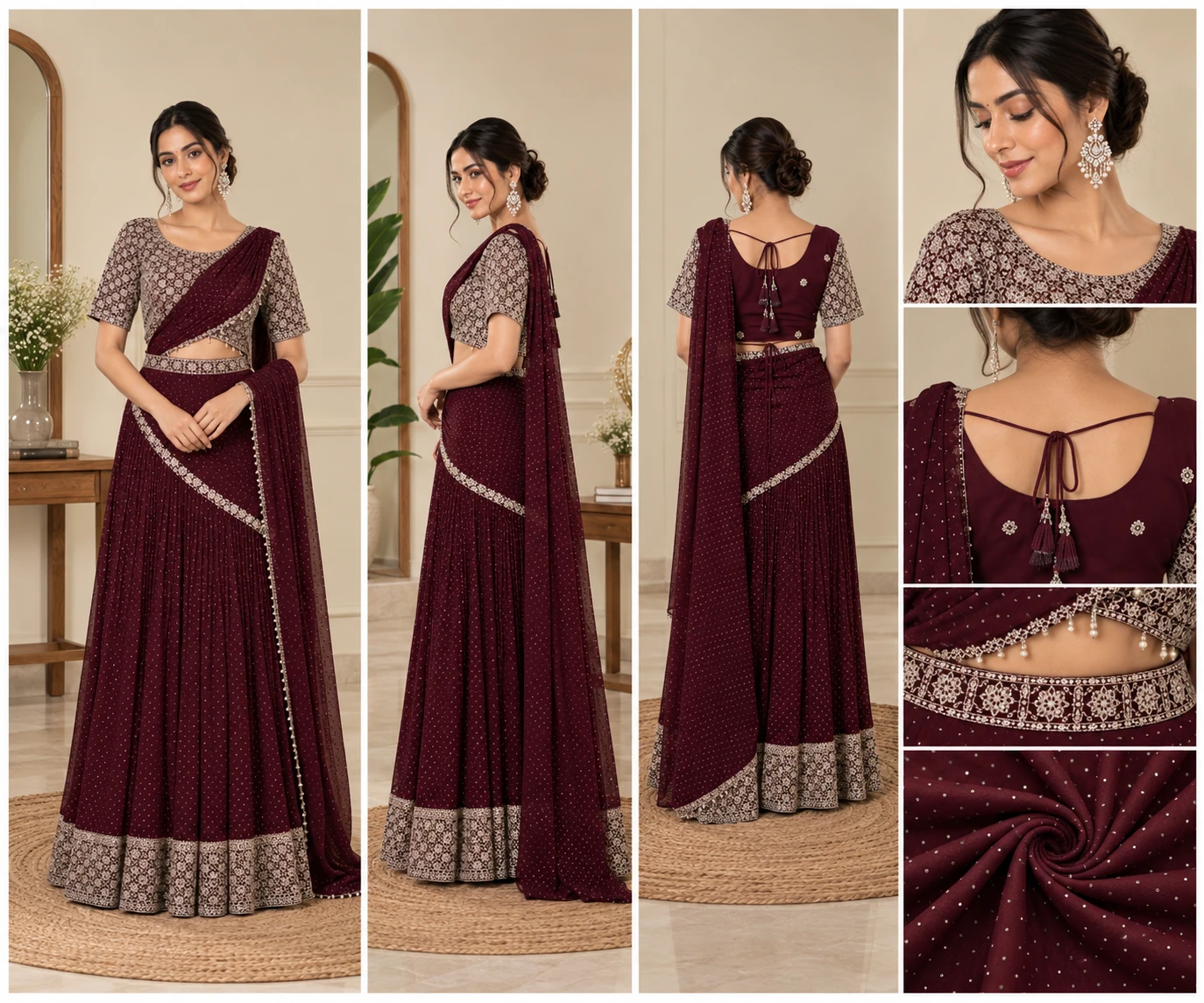 Georgette with CANCAN ready-to-wear set 257, view 5