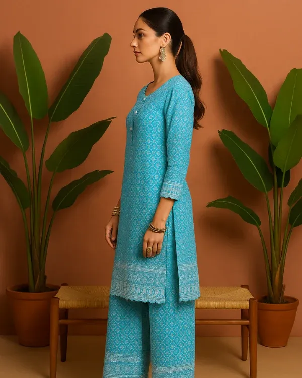 Chikan Cotton co-ord set 417