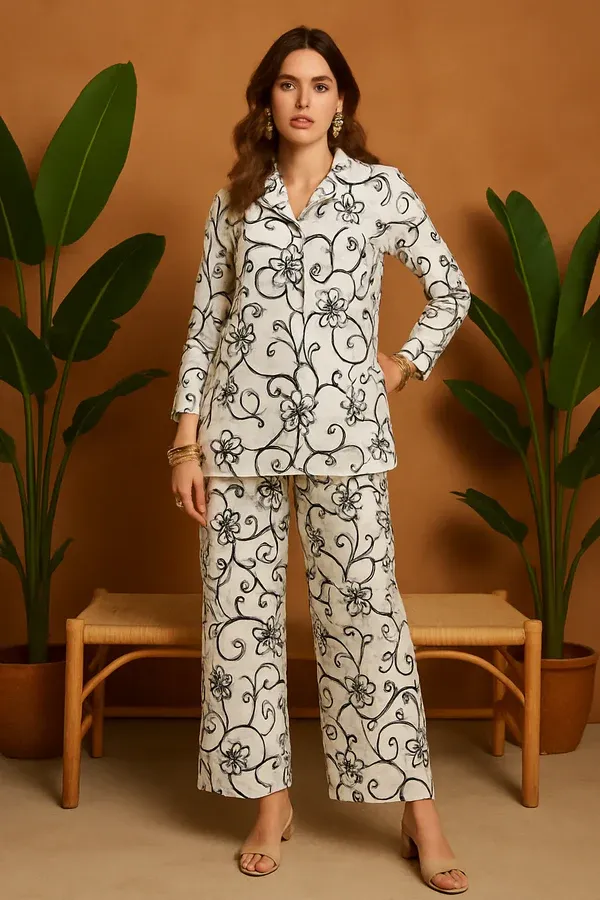 Poly Cotton Blend co-ord set 514