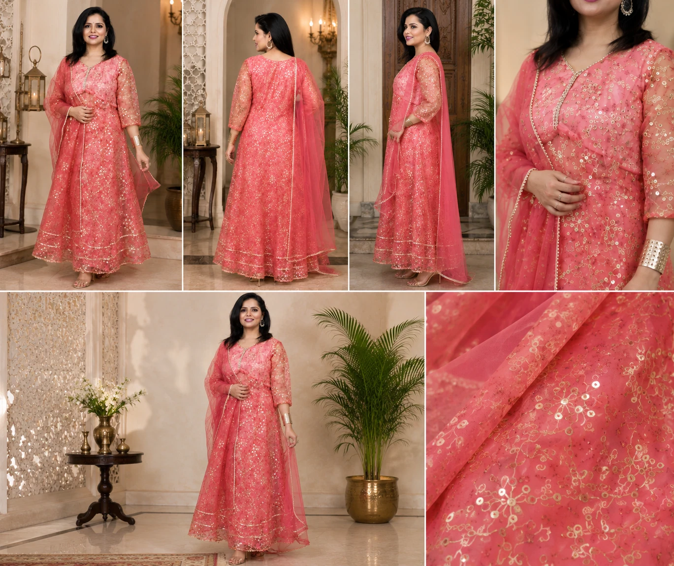 Organza Fabric suit set 889, view 4