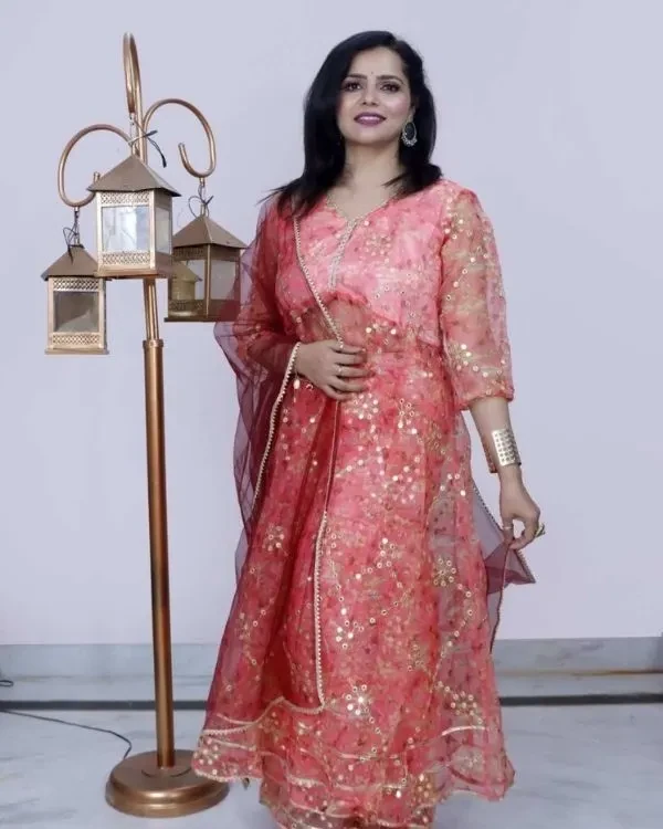 Organza Fabric suit set 889, view 5